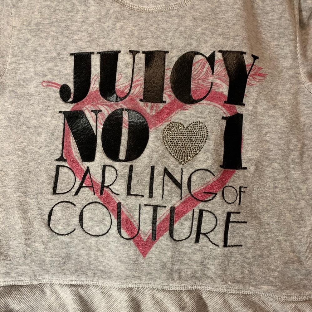 Girls Juicy Couture zippered hood gray jacket - Picture 3 of 8
